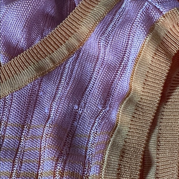 Maje Tie Dye Maxi Dress Rib Knit Sleeveless Tank Sweater Orange Ombre 36 - Picture 10 of 11